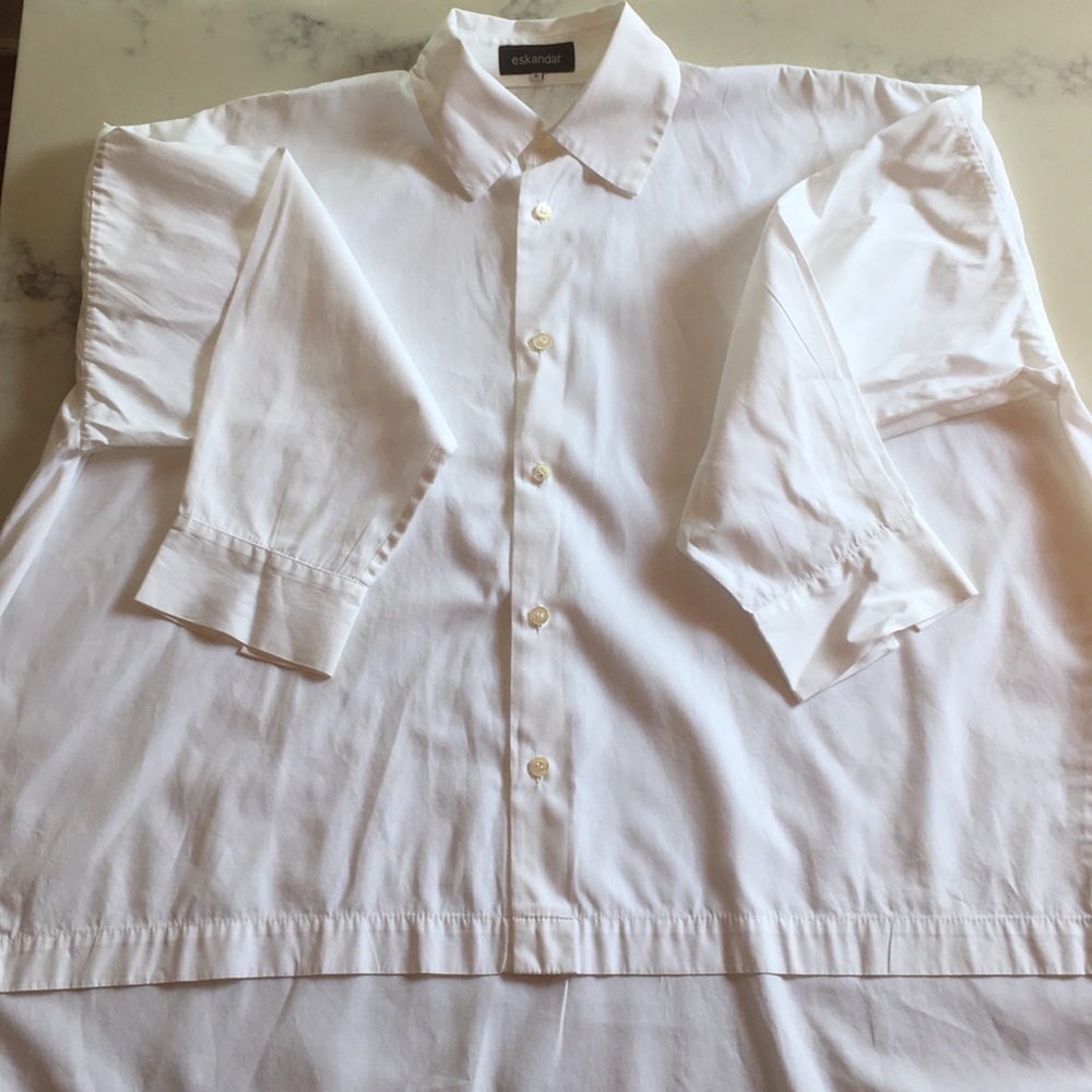 Eskandar White Button Down Blouse